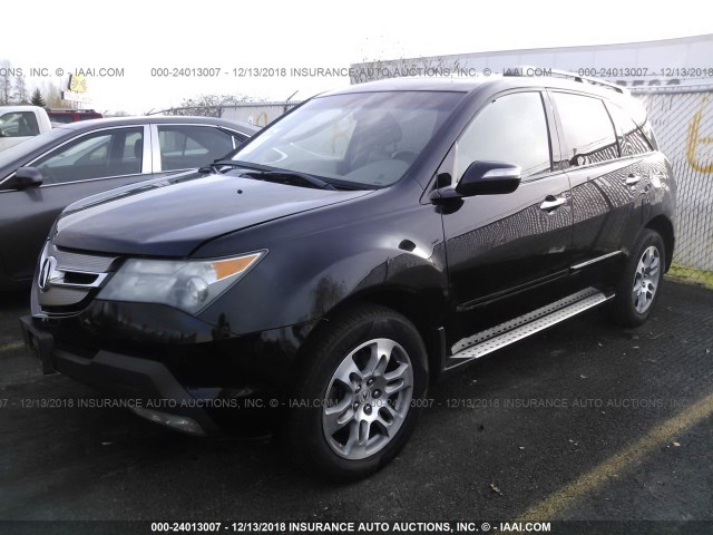 2HNYD28477H519556 - 2007 ACURA MDX TECHNOLOGY BLACK photo 2