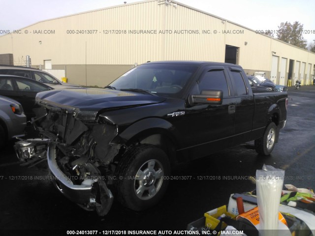 1FTEX1C85AKE71351 - 2010 FORD F150 SUPER CAB BLACK photo 2