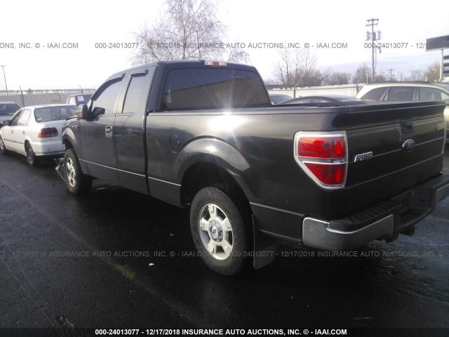 1FTEX1C85AKE71351 - 2010 FORD F150 SUPER CAB BLACK photo 3