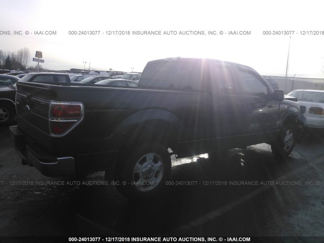 1FTEX1C85AKE71351 - 2010 FORD F150 SUPER CAB BLACK photo 4