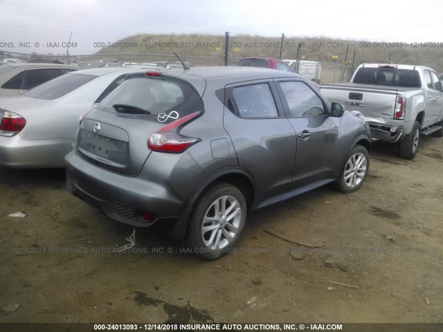 JN8AF5MR2GT605496 - 2016 NISSAN JUKE S/SV/SL/NISMO GRAY photo 4