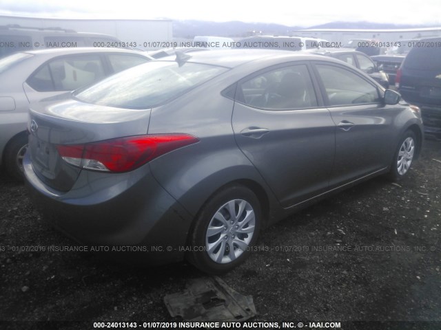 5NPDH4AE3CH119552 - 2012 HYUNDAI ELANTRA GLS/LIMITED GRAY photo 4