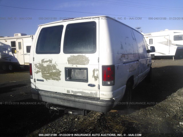 1FTRE14W06DA90023 - 2006 FORD ECONOLINE E150 VAN WHITE photo 4