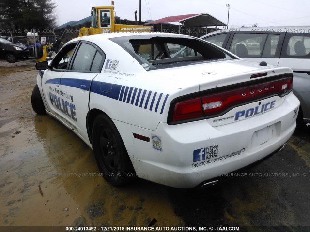 2B3CL1CT0BH540108 - 2011 DODGE CHARGER POLICE WHITE photo 3