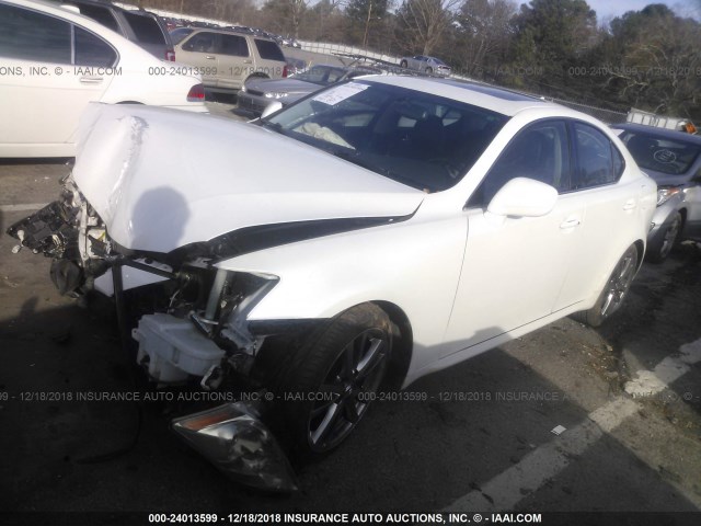 JTHBK262785057249 - 2008 LEXUS IS 250 WHITE photo 2