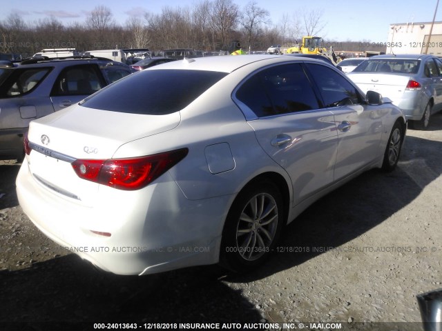 JN1BV7AR4FM417075 - 2015 INFINITI Q50 PREMIUM/SPORT WHITE photo 4