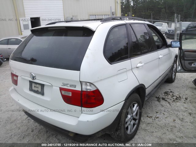 5UXFA13525LY09721 - 2005 BMW X5 3.0I WHITE photo 4