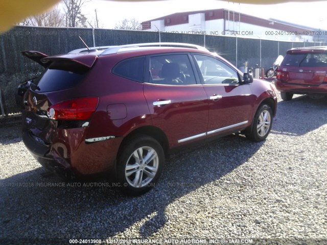 JN8AS5MT7FW657548 - 2015 NISSAN ROGUE SELECT S RED photo 4