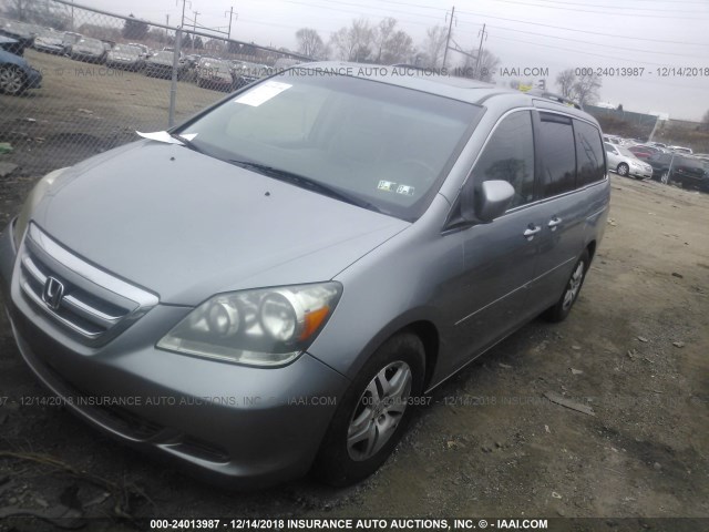 5FNRL38797B010717 - 2007 HONDA ODYSSEY EXL BLUE photo 2