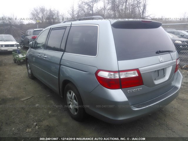 5FNRL38797B010717 - 2007 HONDA ODYSSEY EXL BLUE photo 3