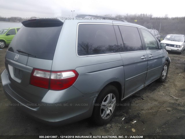 5FNRL38797B010717 - 2007 HONDA ODYSSEY EXL BLUE photo 4