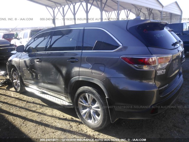 5TDZKRFH0GS186035 - 2016 TOYOTA HIGHLANDER LE/LE PLUS GRAY photo 3