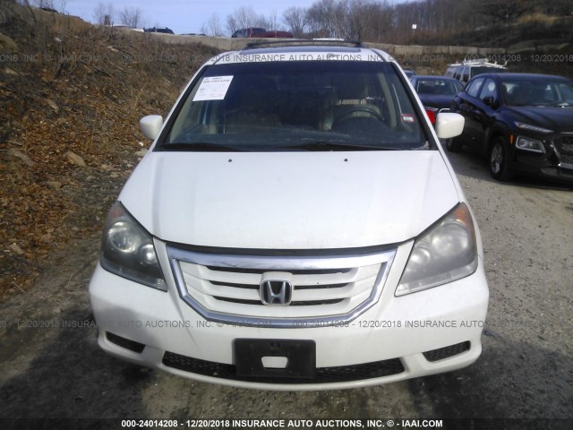 5FNRL386X9B004192 - 2009 HONDA ODYSSEY EXL WHITE photo 6