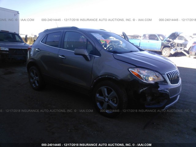 KL4CJGSB8DB110591 - 2013 BUICK ENCORE GRAY photo 1