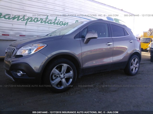 KL4CJGSB8DB110591 - 2013 BUICK ENCORE GRAY photo 2