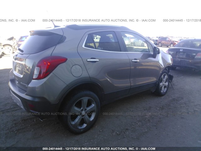 KL4CJGSB8DB110591 - 2013 BUICK ENCORE GRAY photo 4