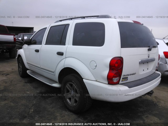 1D8HB58D95F581277 - 2005 DODGE DURANGO LIMITED WHITE photo 3