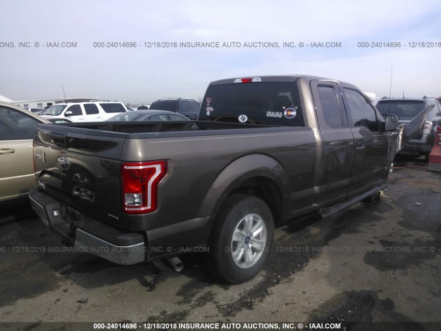 1FTEX1C82FKD78326 - 2015 FORD F150 SUPER CAB BROWN photo 4