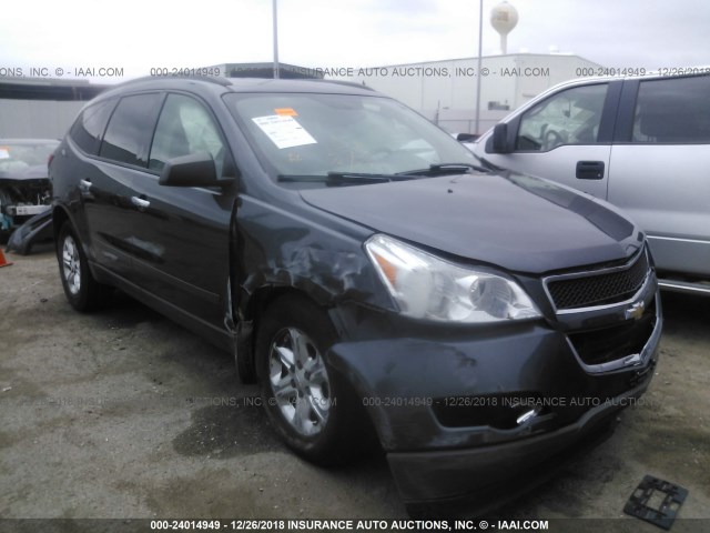 1GNKRFED5CJ414006 - 2012 CHEVROLET TRAVERSE LS GRAY photo 1