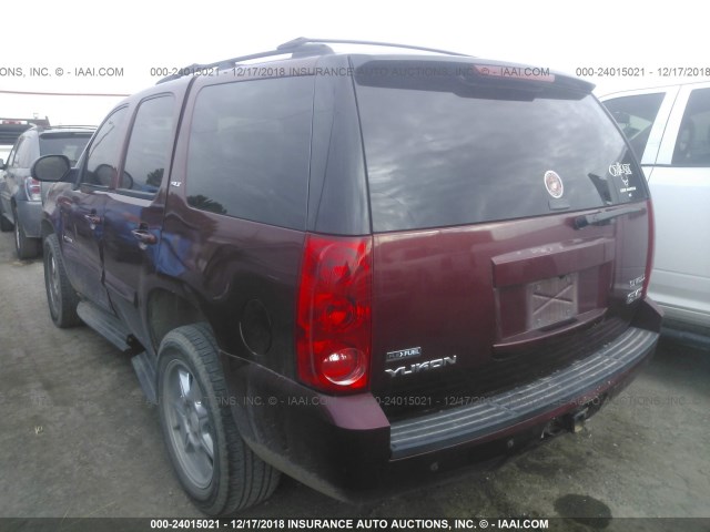 1GKFK13058R268849 - 2008 GMC YUKON MAROON photo 3