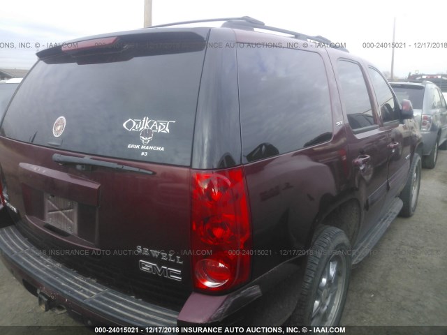 1GKFK13058R268849 - 2008 GMC YUKON MAROON photo 4