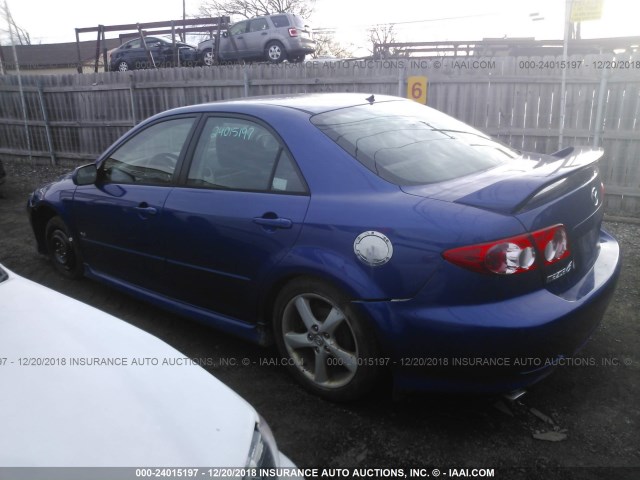 1YVFP80D745N83306 - 2004 MAZDA 6 S BLUE photo 3