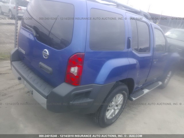 5N1AN0NU9FN663530 - 2015 NISSAN XTERRA X/S/PRO-4X BLUE photo 4