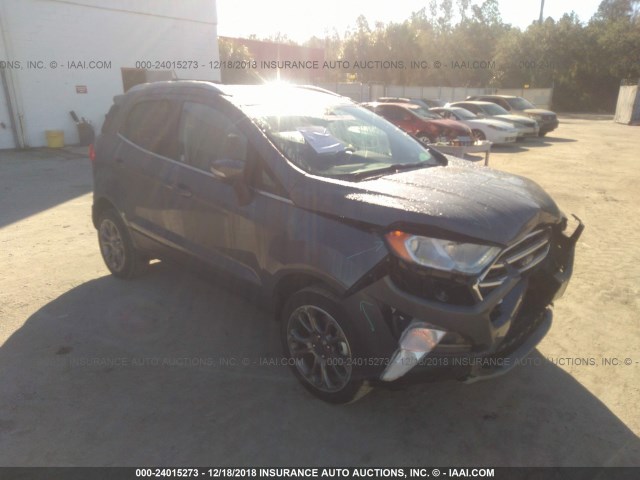 MAJ6P1WL5JC196472 - 2018 FORD ECOSPORT TITANIUM GRAY photo 1