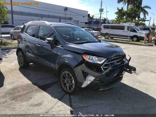 MAJ6P1WL5JC196472 - 2018 FORD ECOSPORT TITANIUM GRAY photo 14