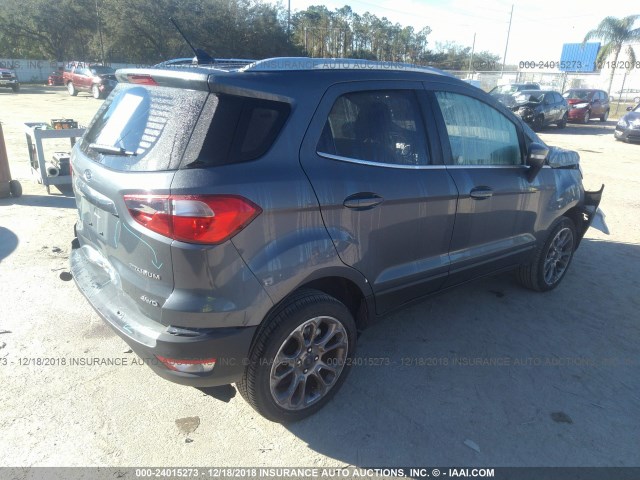 MAJ6P1WL5JC196472 - 2018 FORD ECOSPORT TITANIUM GRAY photo 4