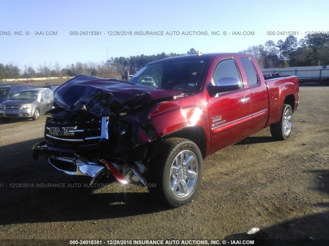 1GTR1VE09DZ138194 - 2013 GMC SIERRA C1500 SLE RED photo 2