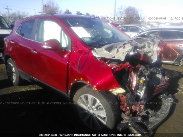 KL4CJCSB0HB010788 - 2017 BUICK ENCORE ESSENCE MAROON photo 1