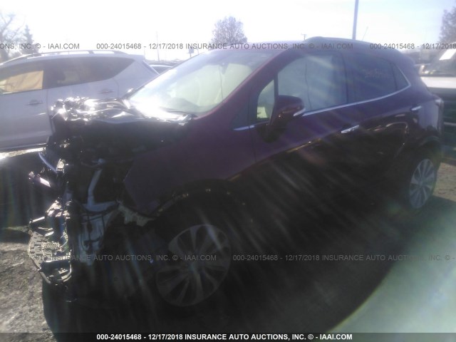 KL4CJCSB0HB010788 - 2017 BUICK ENCORE ESSENCE MAROON photo 2