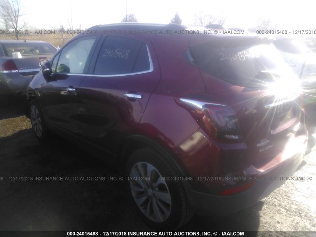 KL4CJCSB0HB010788 - 2017 BUICK ENCORE ESSENCE MAROON photo 3