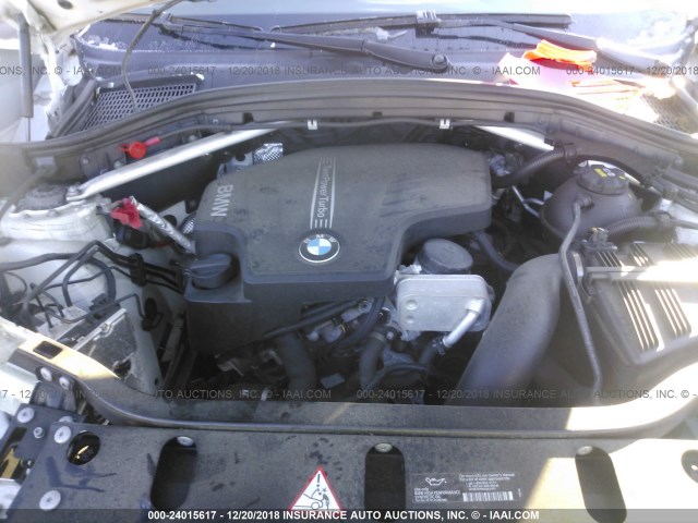 5UXWX9C55F0D47044 - 2015 BMW X3 XDRIVE28I WHITE photo 10