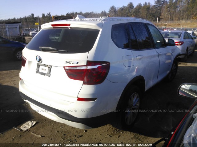 5UXWX9C55F0D47044 - 2015 BMW X3 XDRIVE28I WHITE photo 4