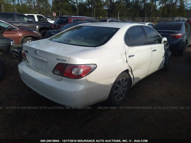 JTHBA30G145024710 - 2004 LEXUS ES 330 WHITE photo 4