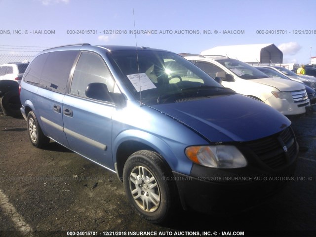 1D4GP24R07B184985 - 2007 DODGE GRAND CARAVAN SE BLUE photo 1