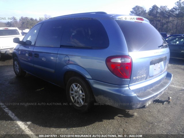 1D4GP24R07B184985 - 2007 DODGE GRAND CARAVAN SE BLUE photo 3