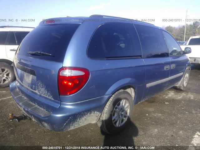 1D4GP24R07B184985 - 2007 DODGE GRAND CARAVAN SE BLUE photo 4