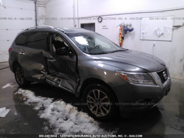 5N1AR2MM4FC664842 - 2015 NISSAN PATHFINDER S/SV/SL/PLATINUM GRAY photo 1