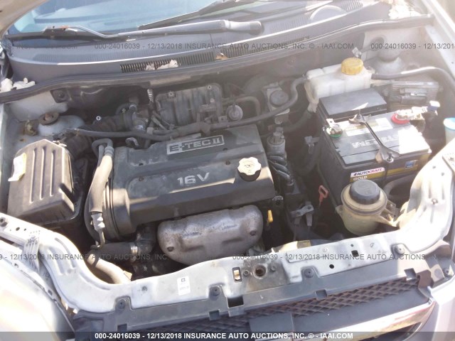 KL1TD56667B062468 - 2007 CHEVROLET AVEO LS SILVER photo 10