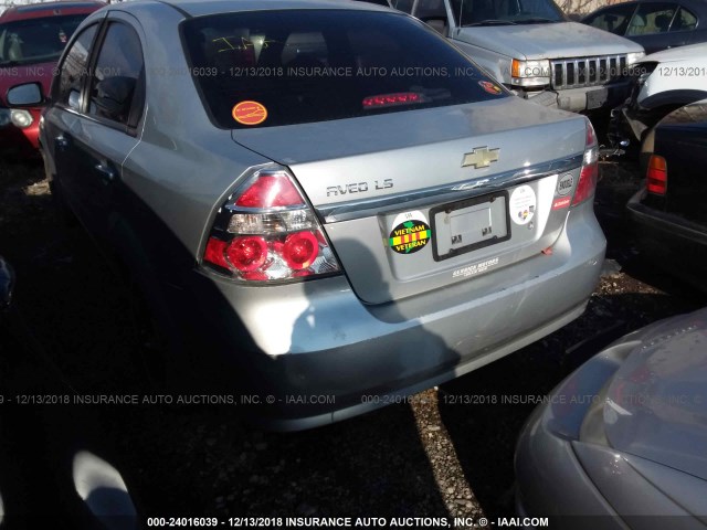 KL1TD56667B062468 - 2007 CHEVROLET AVEO LS SILVER photo 3