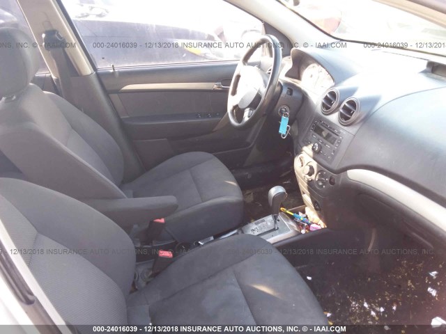 KL1TD56667B062468 - 2007 CHEVROLET AVEO LS SILVER photo 5