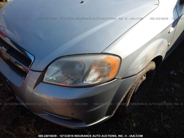 KL1TD56667B062468 - 2007 CHEVROLET AVEO LS SILVER photo 6