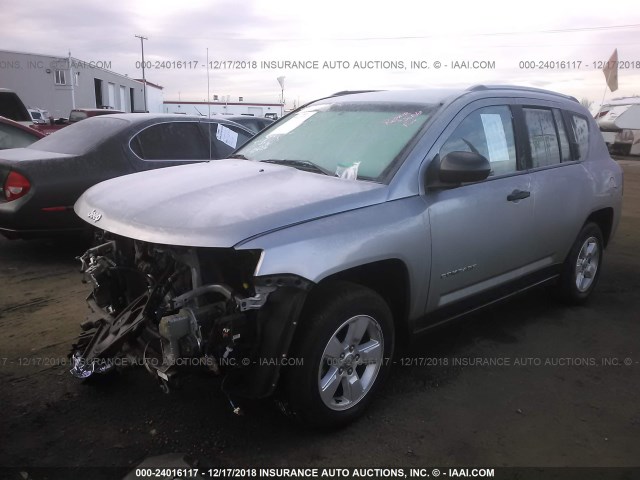 1C4NJCBA8ED814584 - 2014 JEEP COMPASS SPORT SILVER photo 2