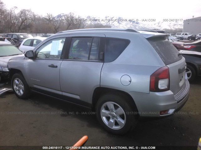 1C4NJCBA8ED814584 - 2014 JEEP COMPASS SPORT SILVER photo 3