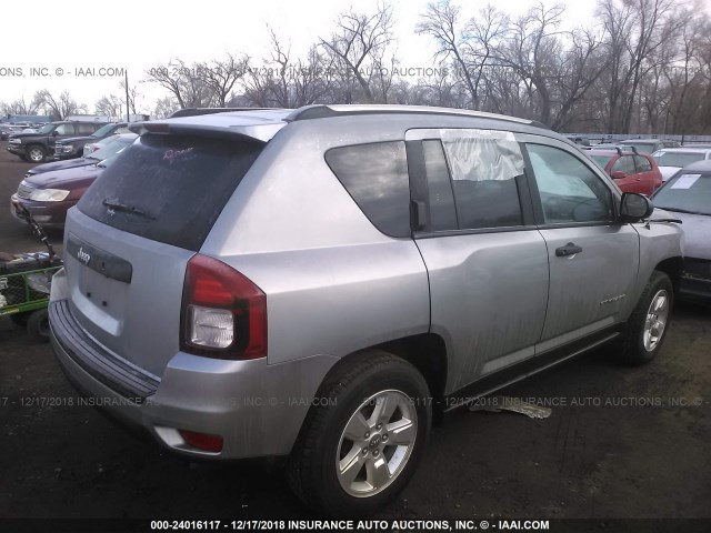 1C4NJCBA8ED814584 - 2014 JEEP COMPASS SPORT SILVER photo 4