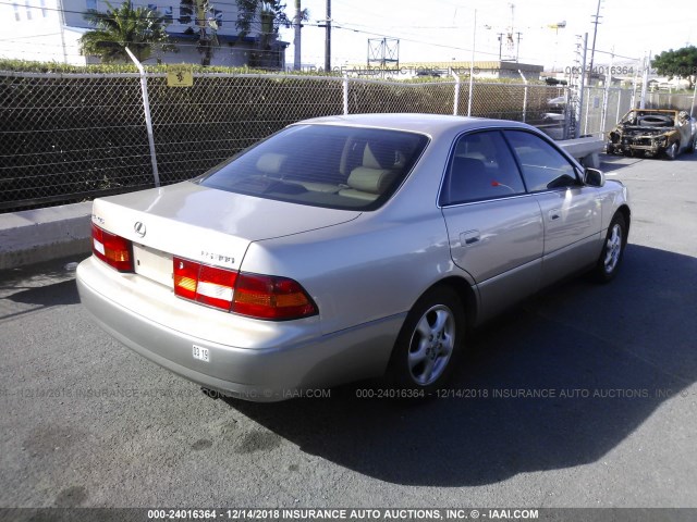 JT8BF28G6X0160784 - 1999 LEXUS ES 300 GOLD photo 4