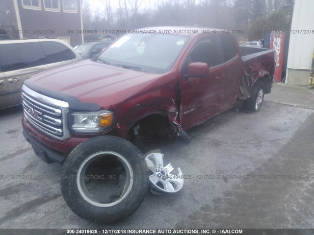 1GTH6CE37G1338151 - 2016 GMC CANYON SLE MAROON photo 2